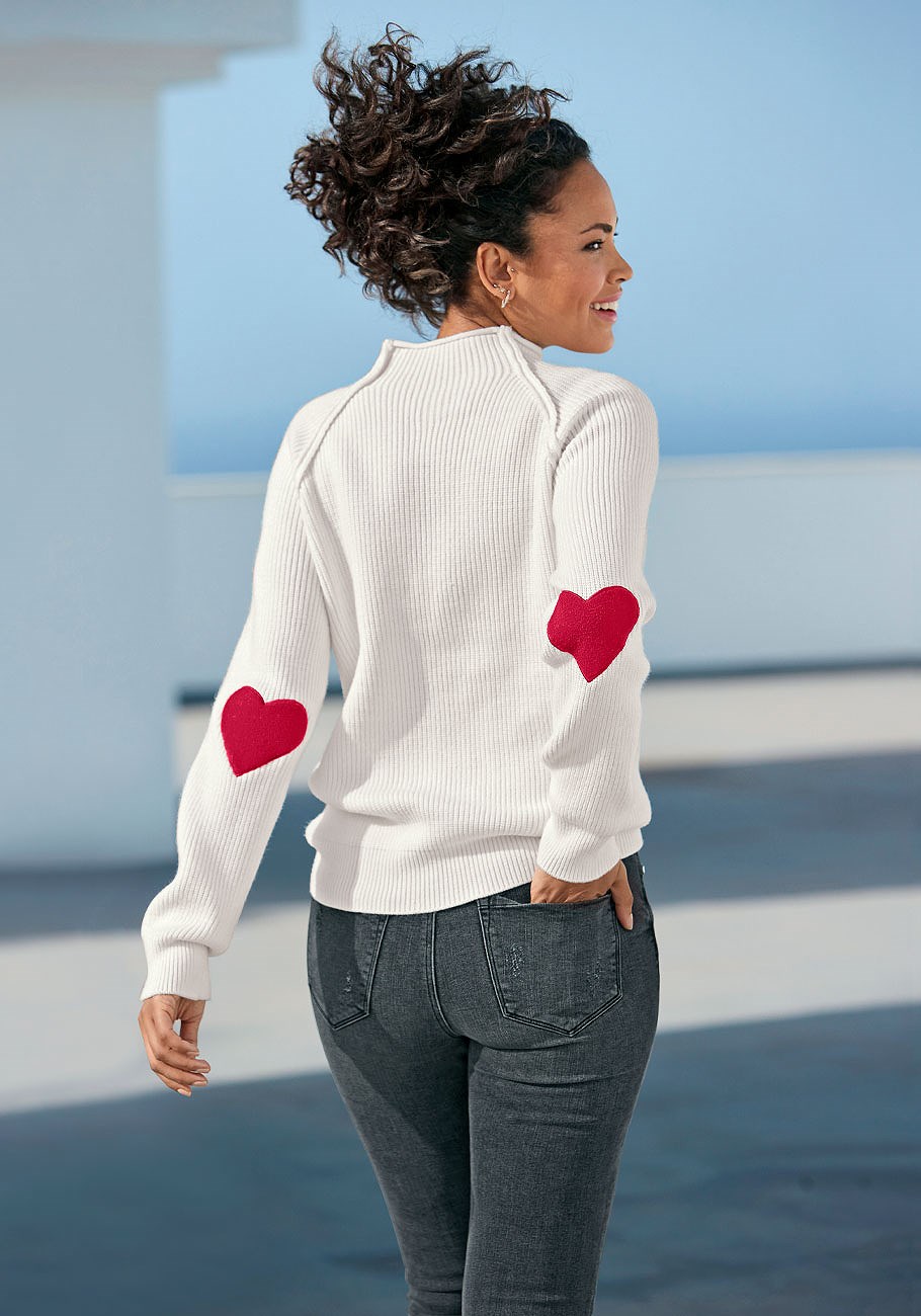 elbow heart sweater