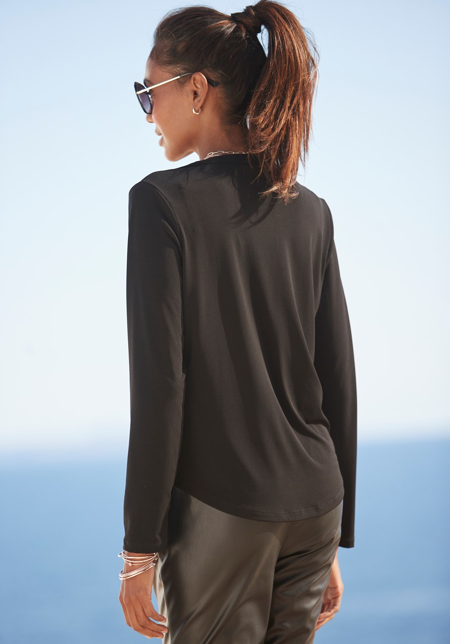 zipper detail blouse