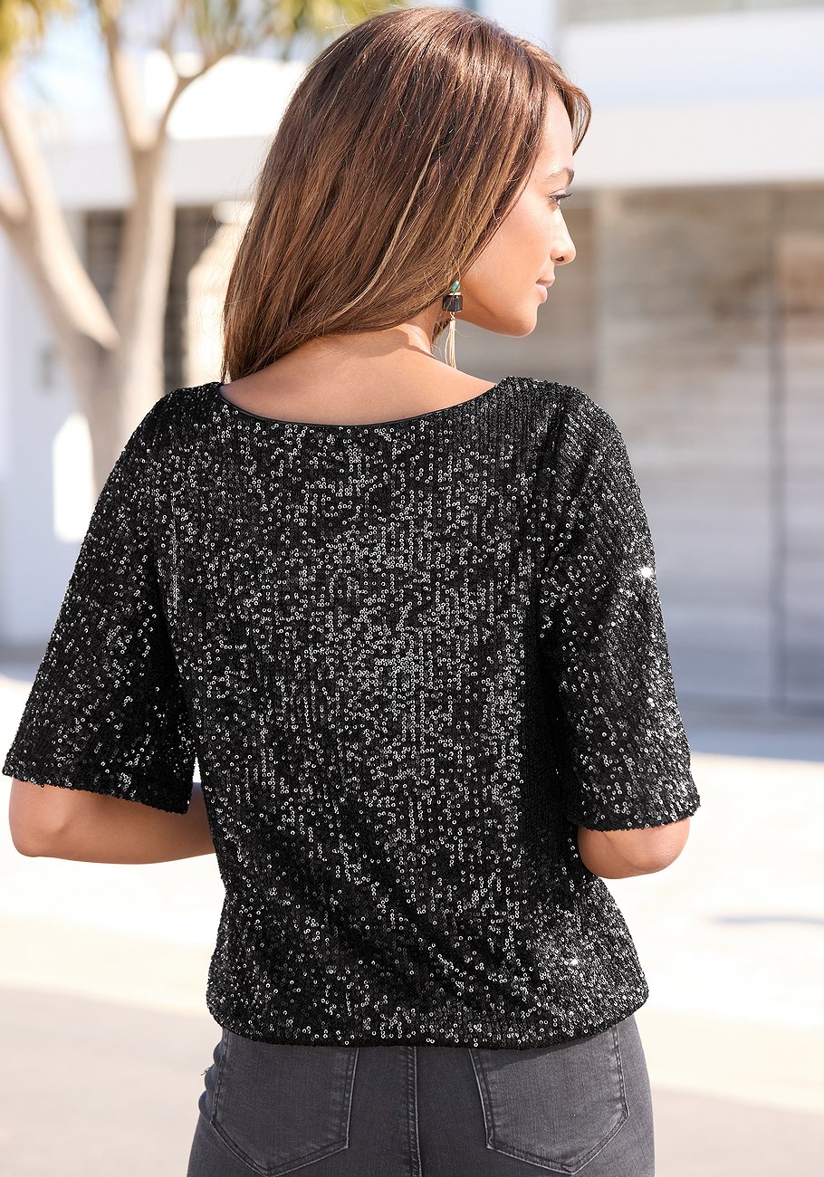 sequin boat neck top 7 sequin boat neck top