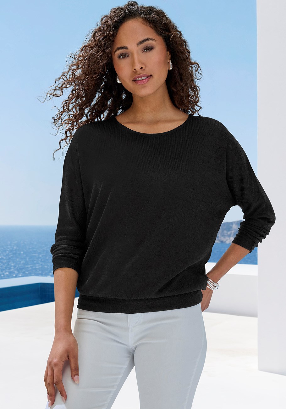 slub knit long sleeve top