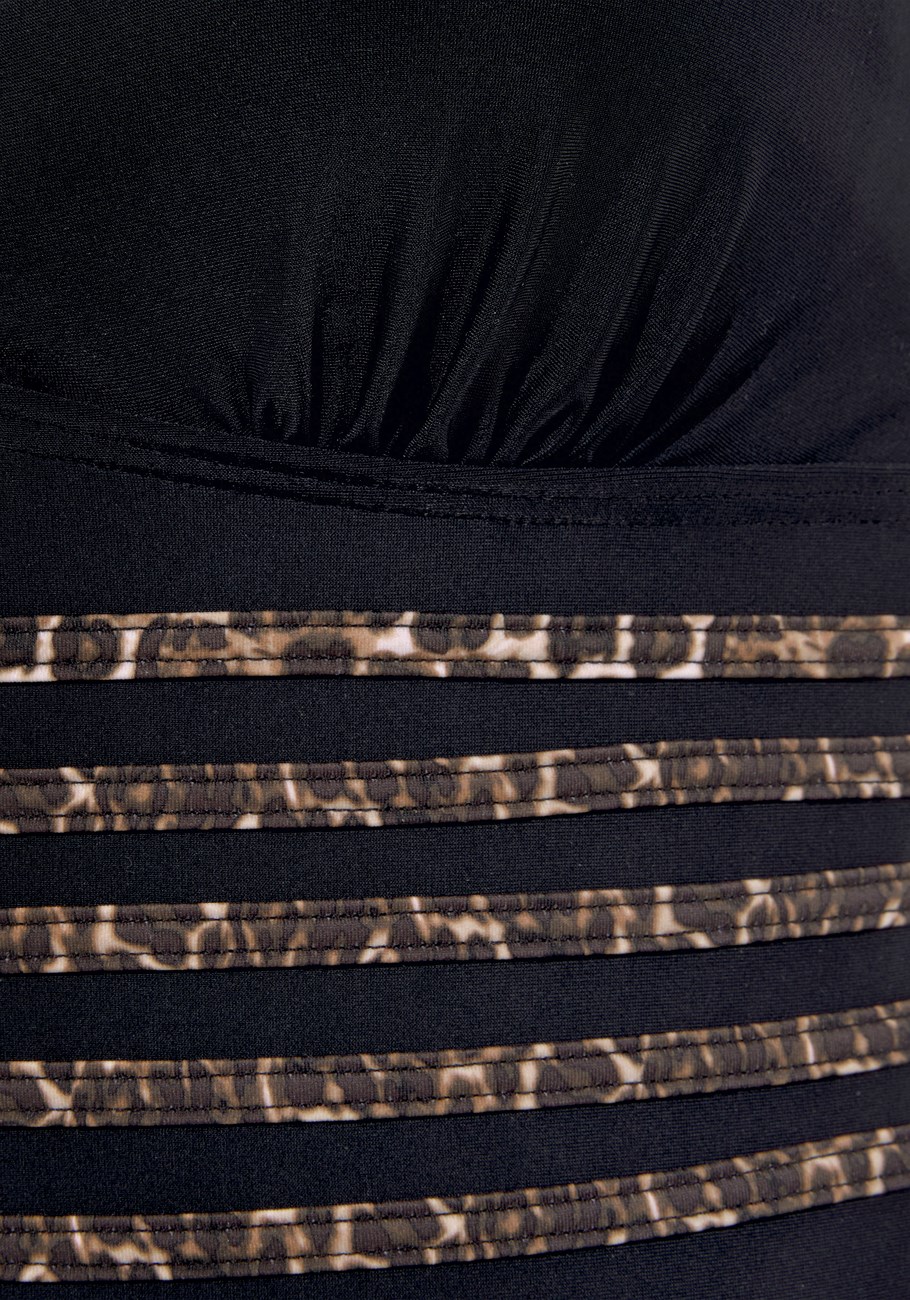 leopard trim tummy control one piece 4 leopard trim tummy control one piece