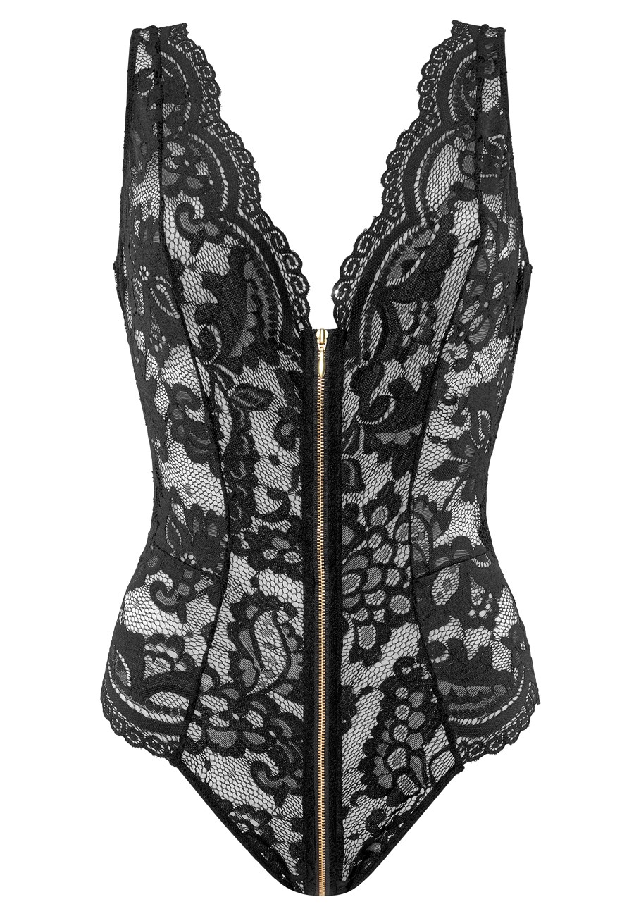 plunge zipper detail teddy