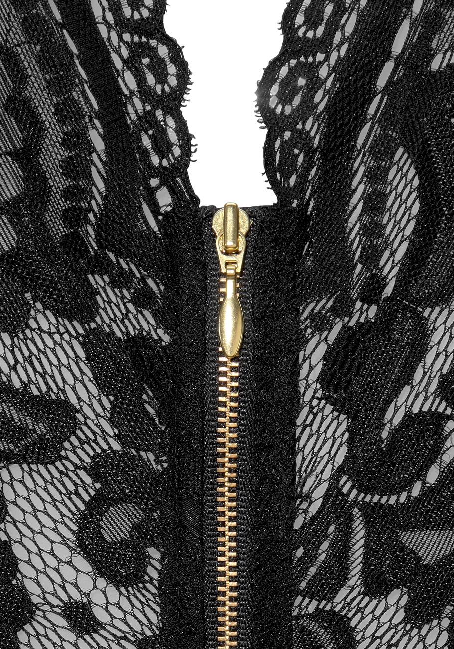 plunge zipper detail teddy