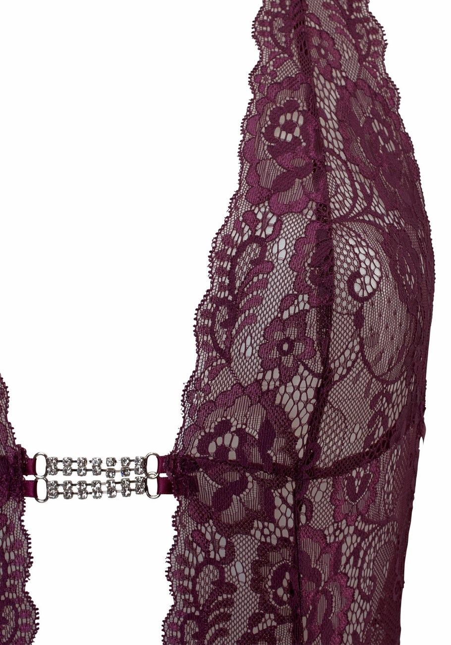 plunge halter lace teddy