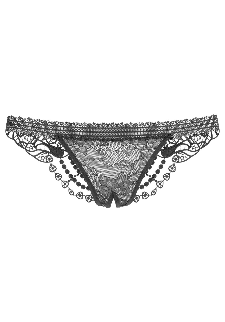 embroidered lace thong