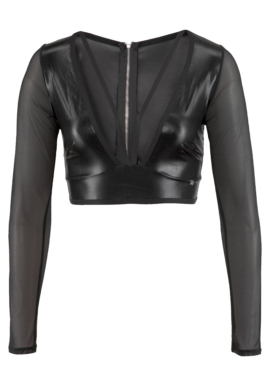 faux leather mesh sexy top 3 faux leather mesh sexy top