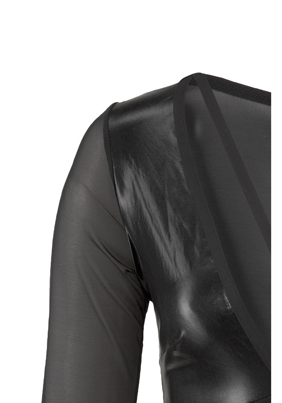 faux leather mesh sexy top 4 faux leather mesh sexy top