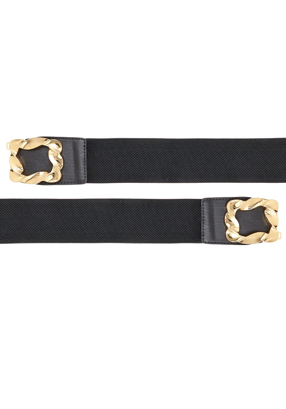 stretchy buckle accent belt