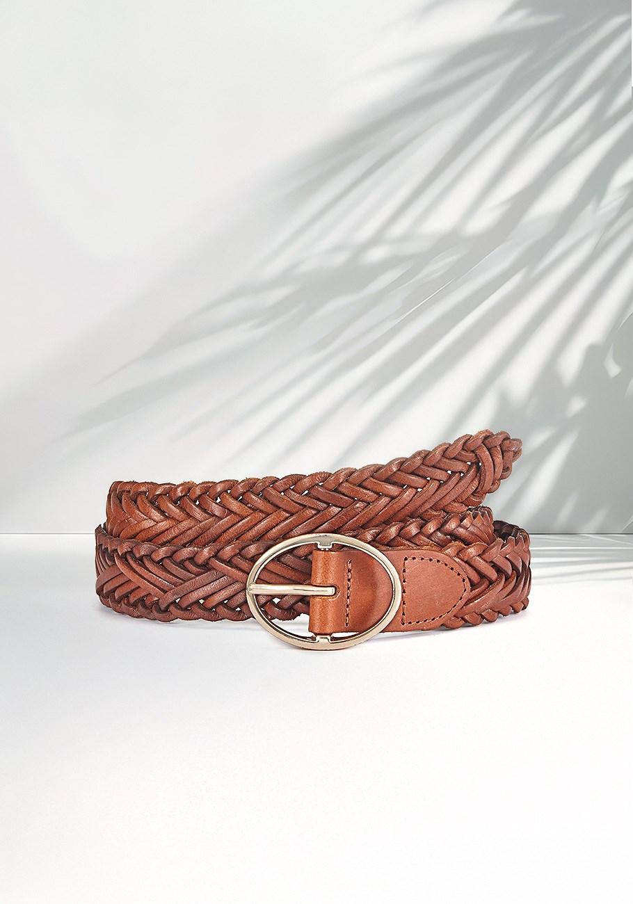 woven leather belt