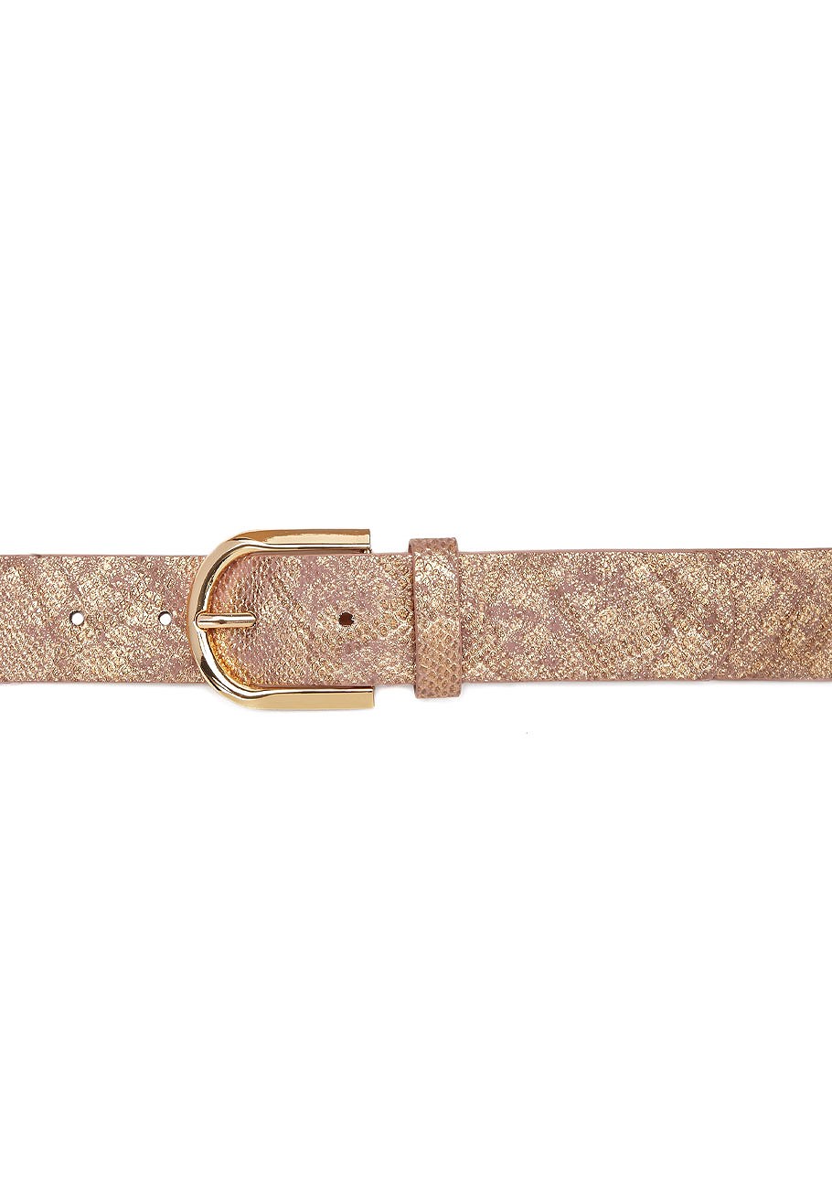 metallic faux leather belt