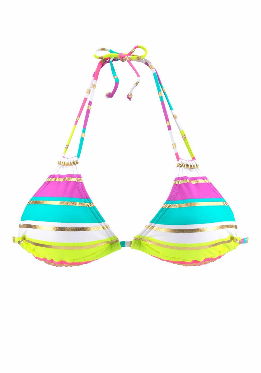 striped triangle bikini top