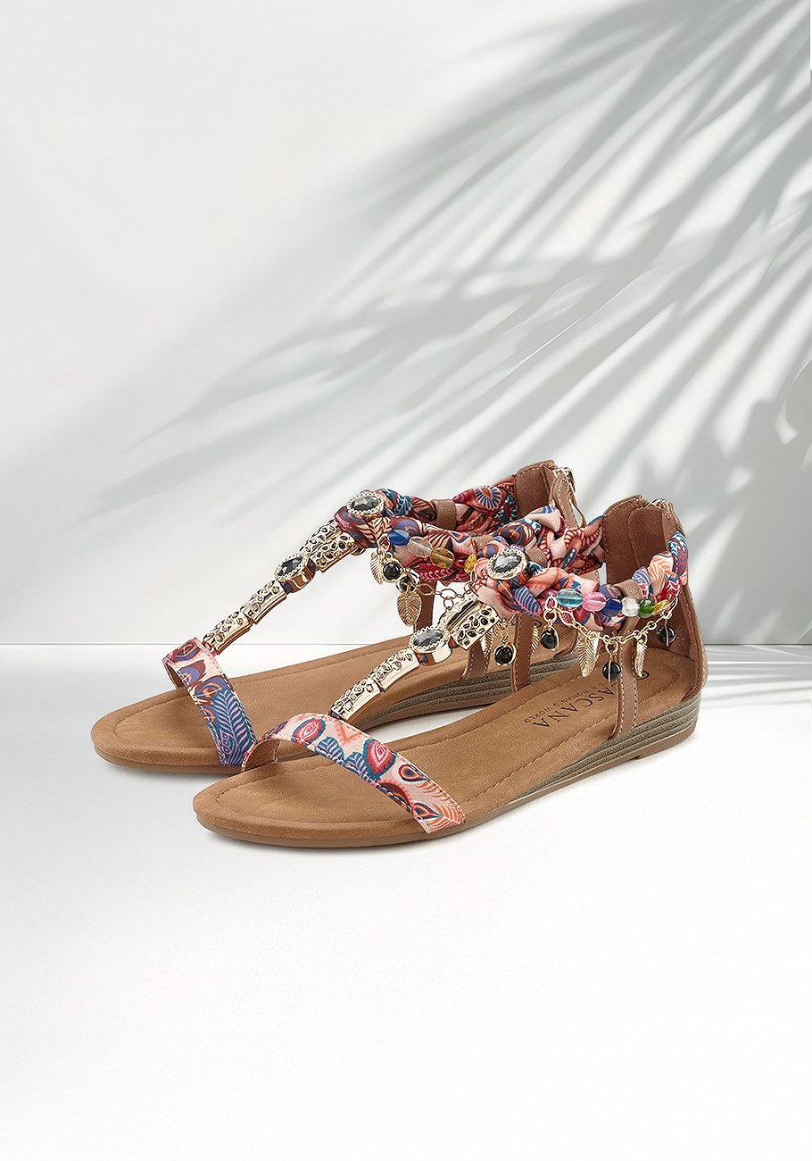 embellished braided sandals