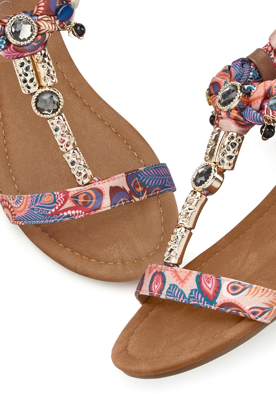 embellished braided sandals