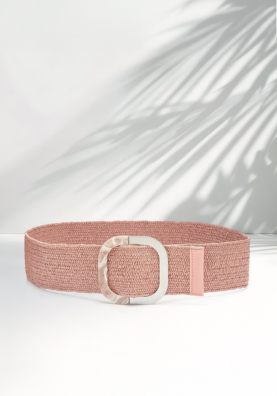 statement buckle stretch belt