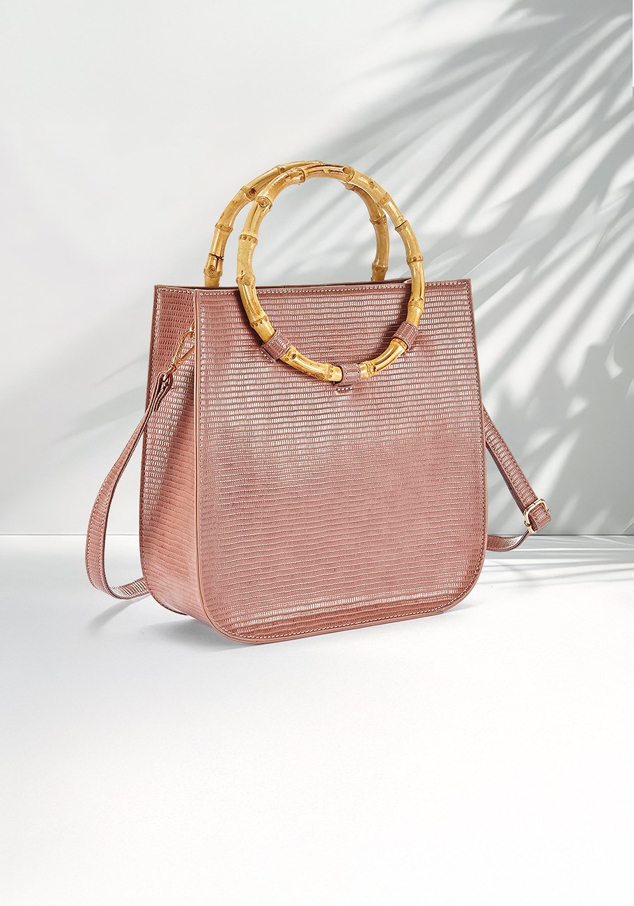 bamboo look handle bag