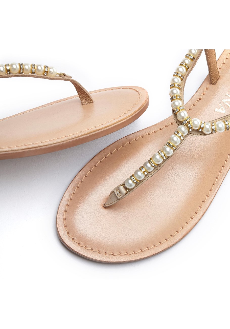 pearl bead accent sandals