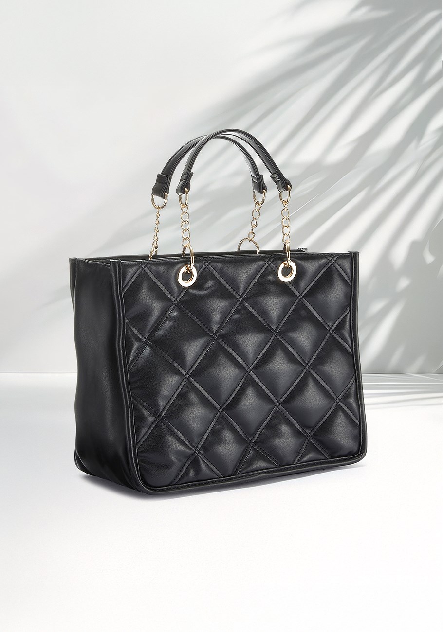 quilted tote handbag