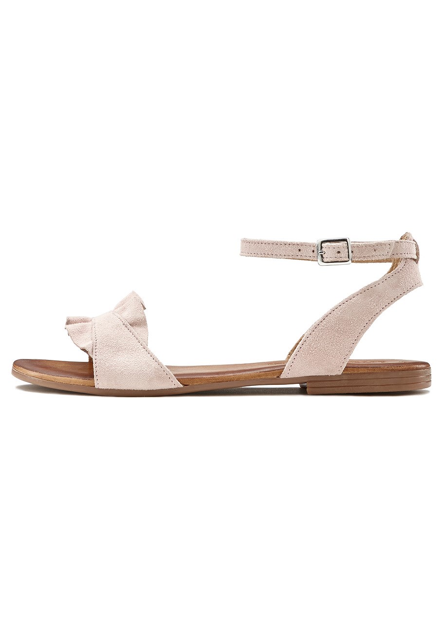 ruffle detail suede sandals 3 ruffle detail suede sandals