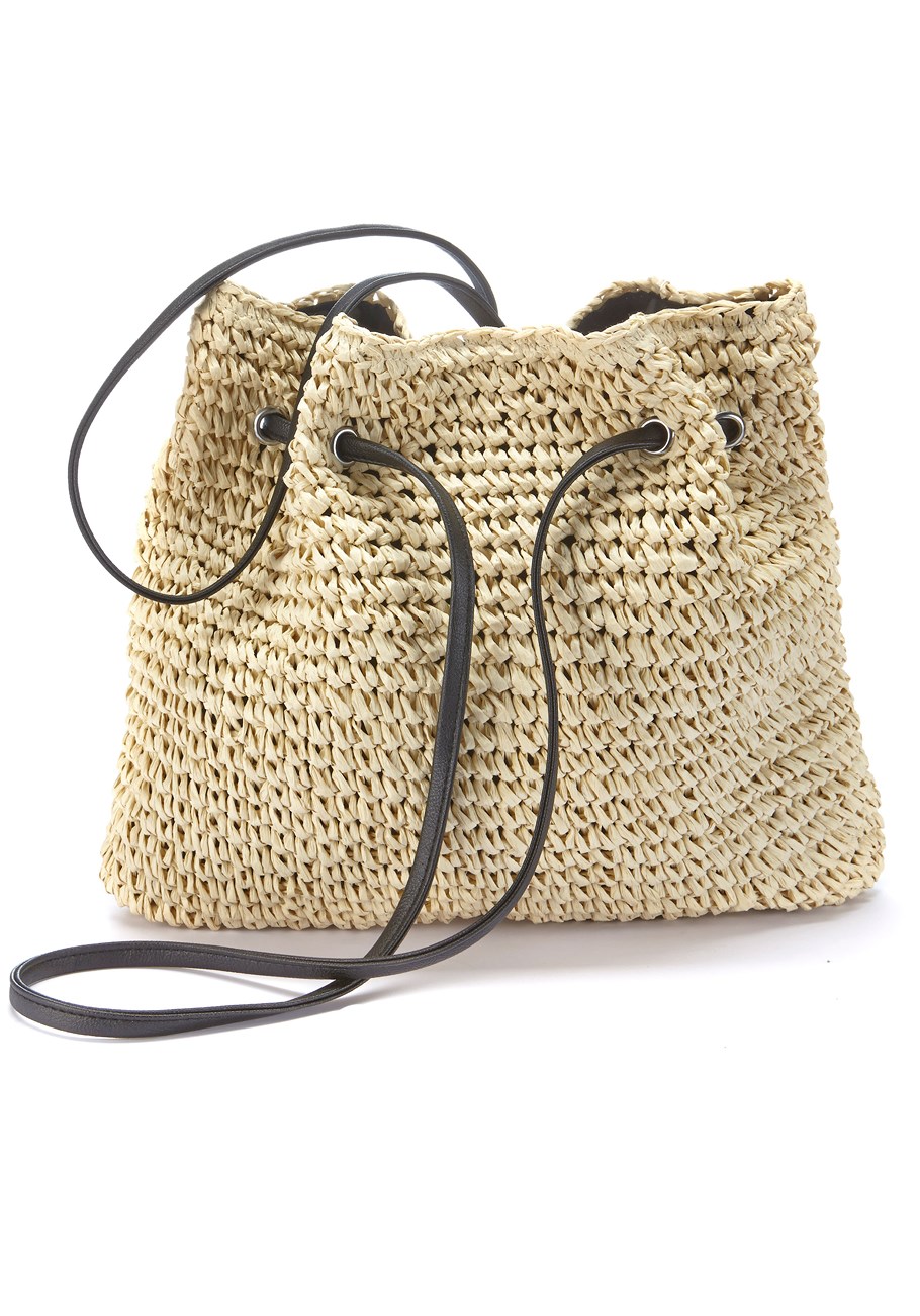 tassel raffia handbag