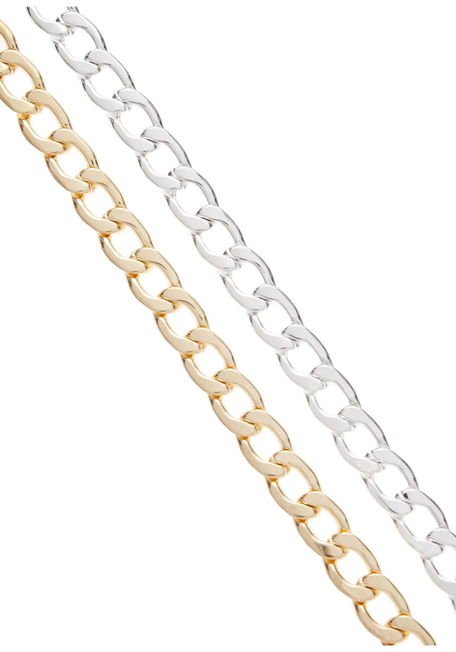 two tone curb chain necklace