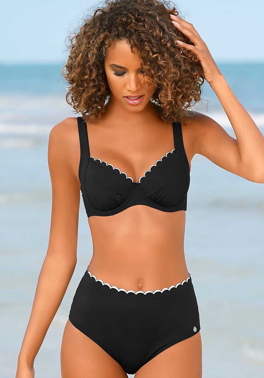 scalloped underwire bikini top