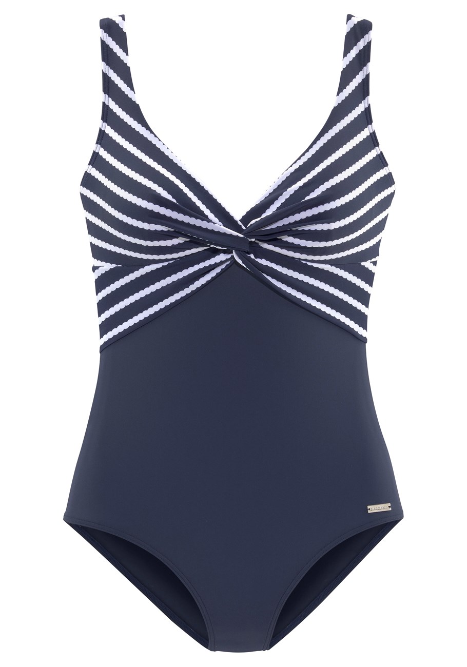striped tummy control one piece