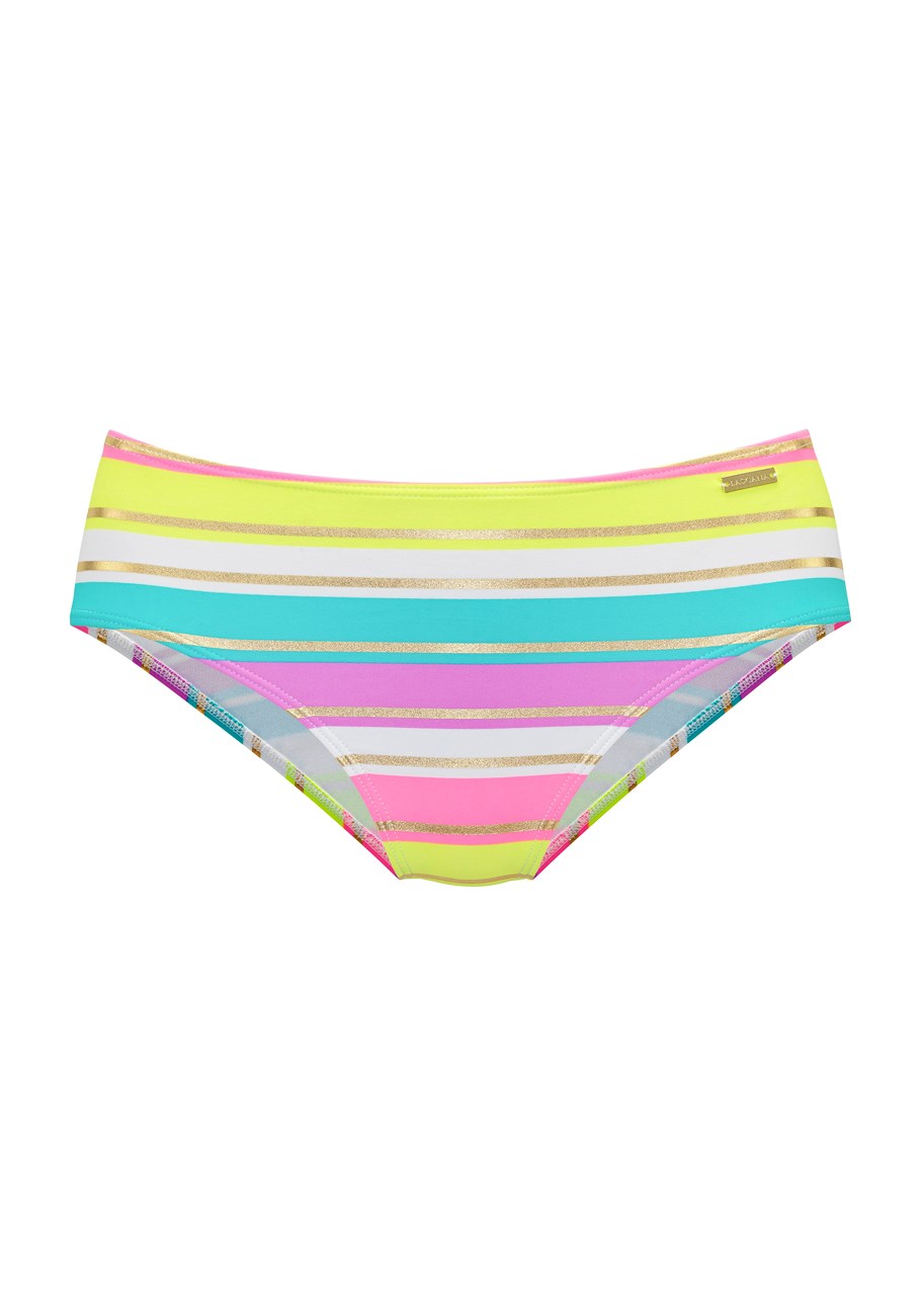 striped mid rise bikini bottom