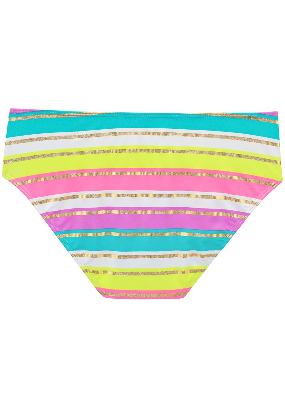 striped mid rise bikini bottom