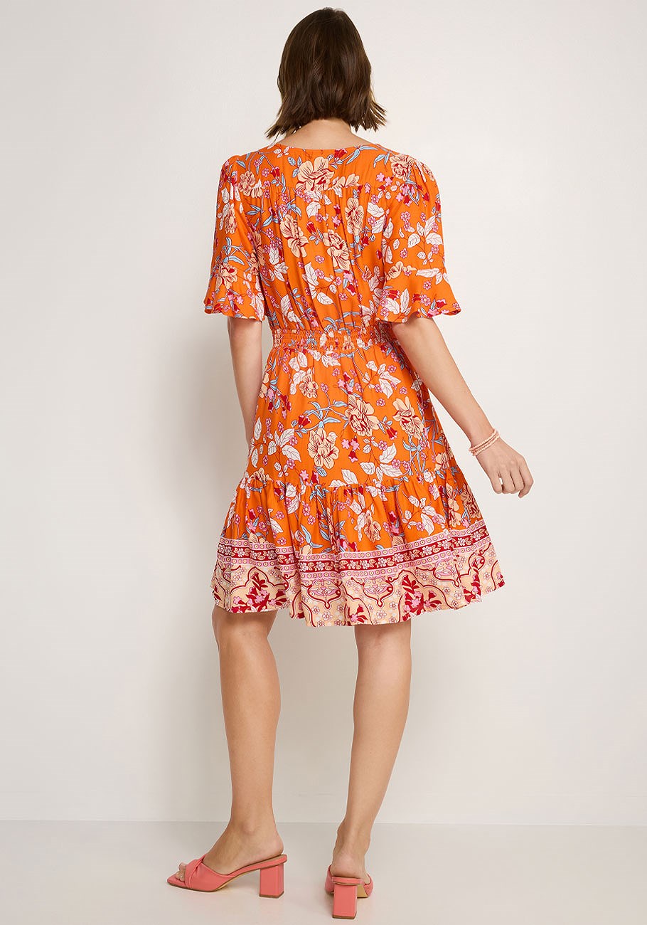 floral short sleeve dress
