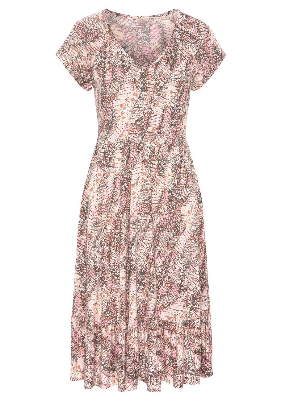 v-neck flounce dress