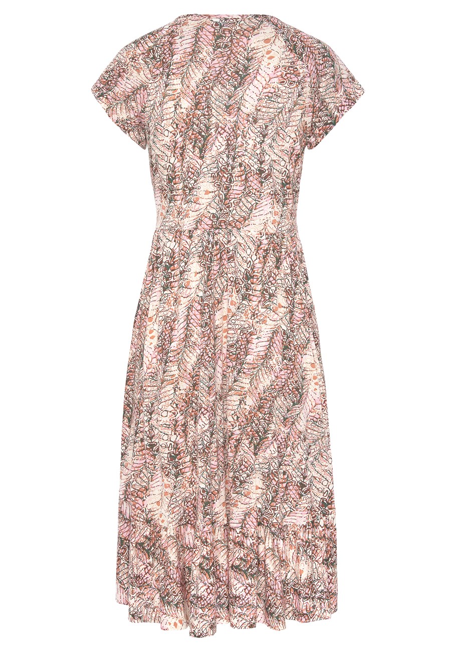 v-neck flounce dress
