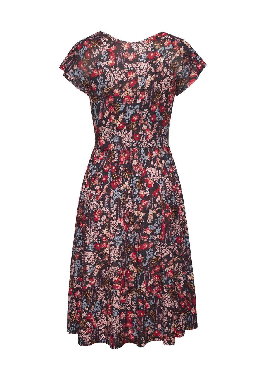 v-neck flounce dress