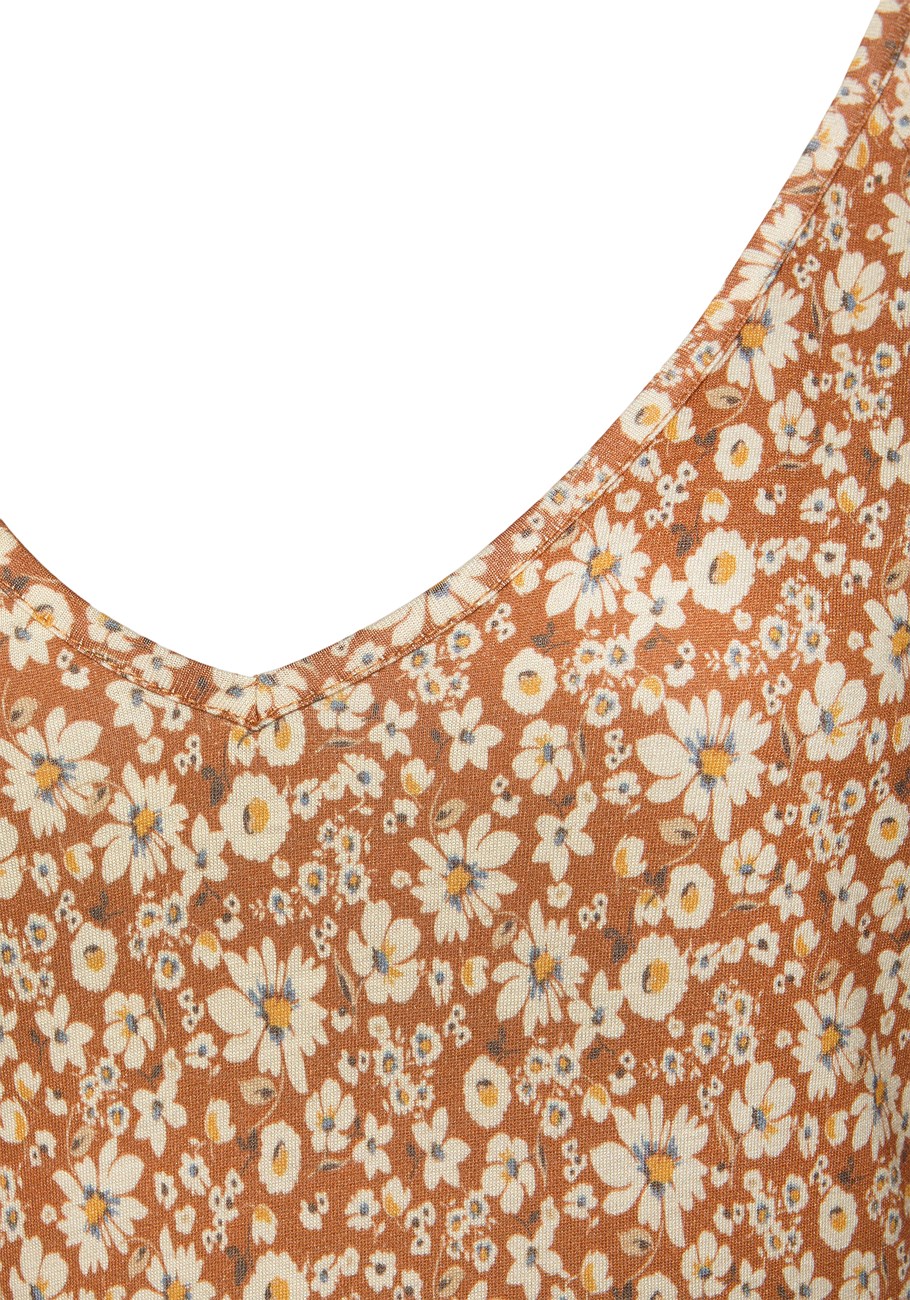 v-neck flounce dress