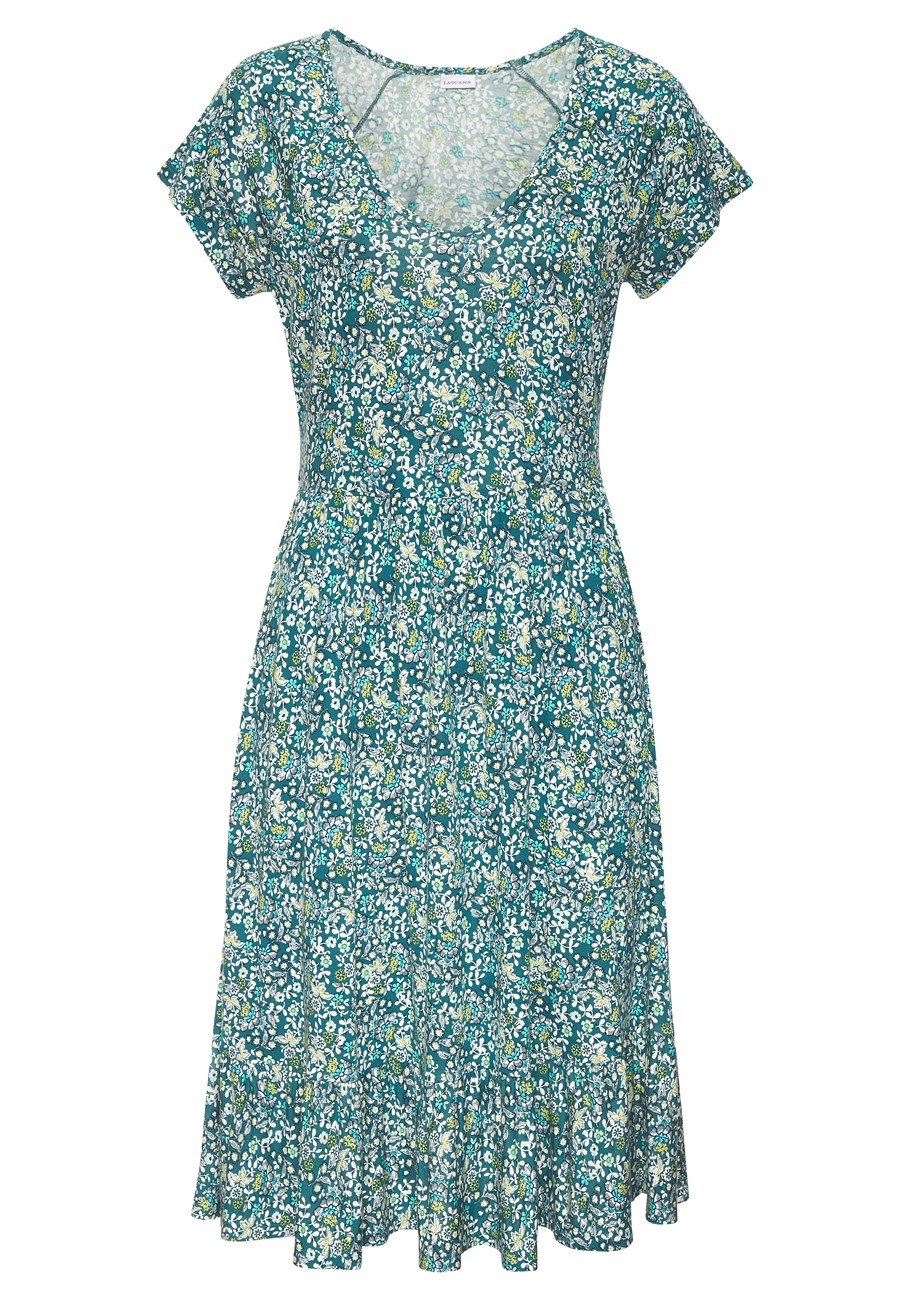 v-neck flounce dress