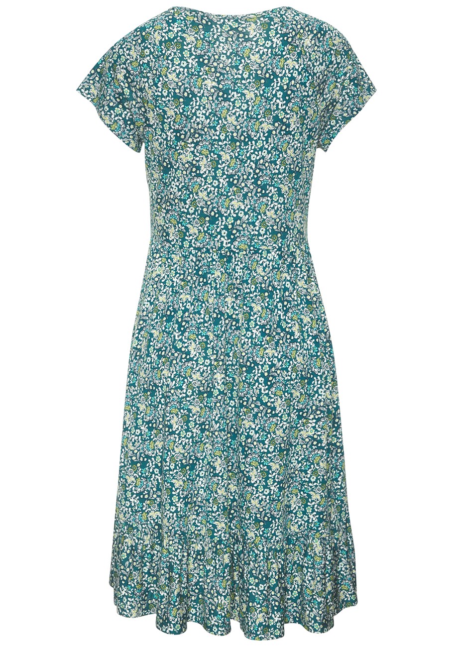 v-neck flounce dress