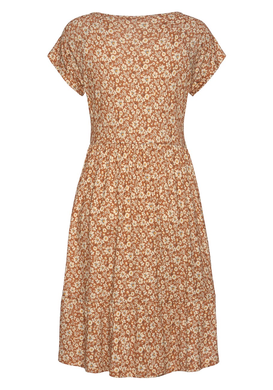 v-neck flounce dress