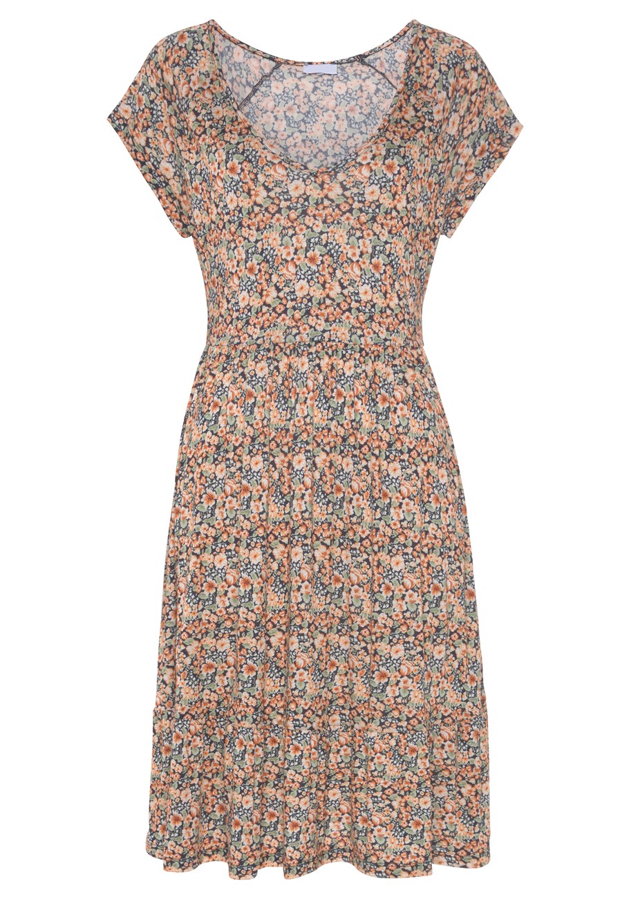 v-neck flounce dress