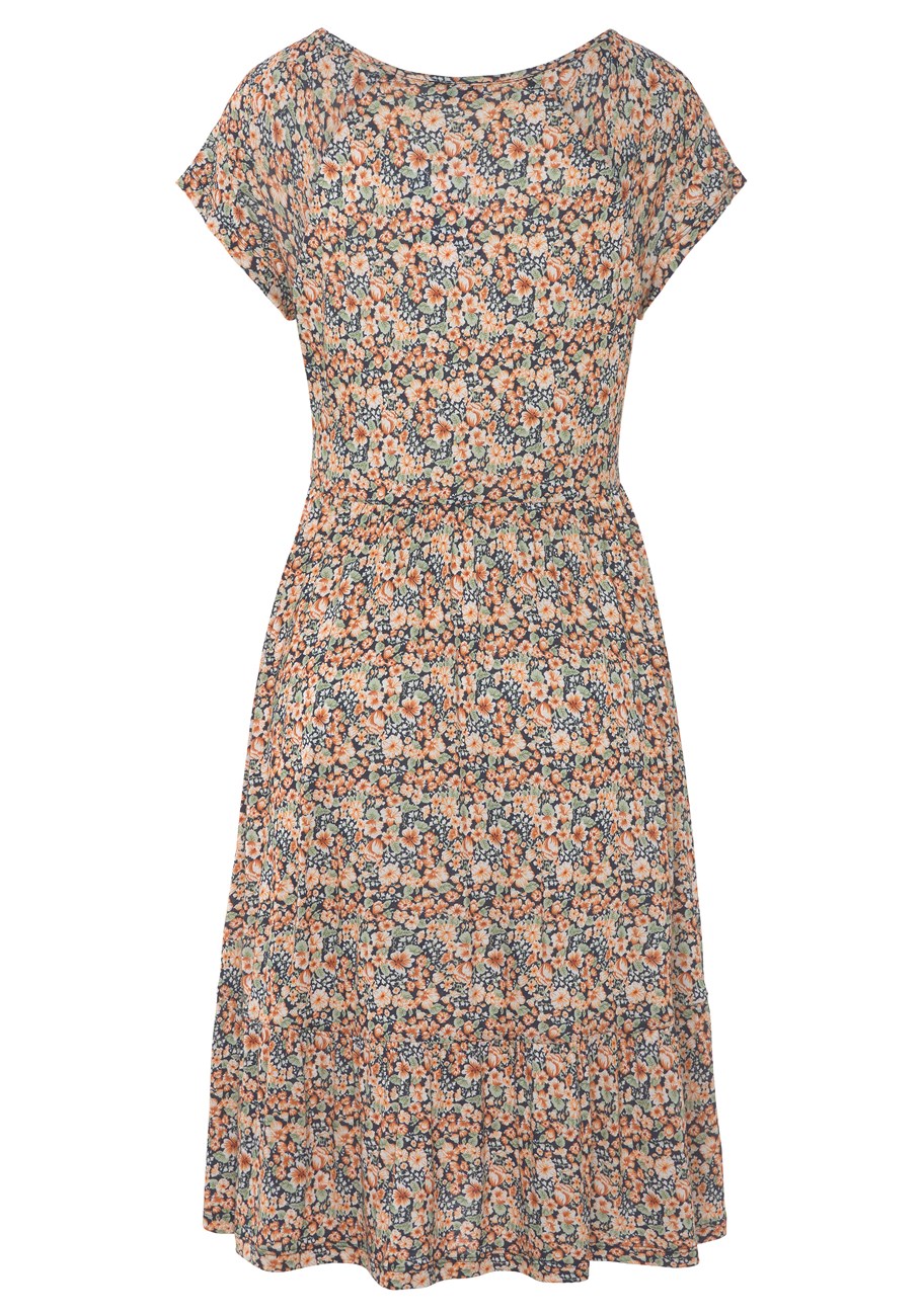v-neck flounce dress