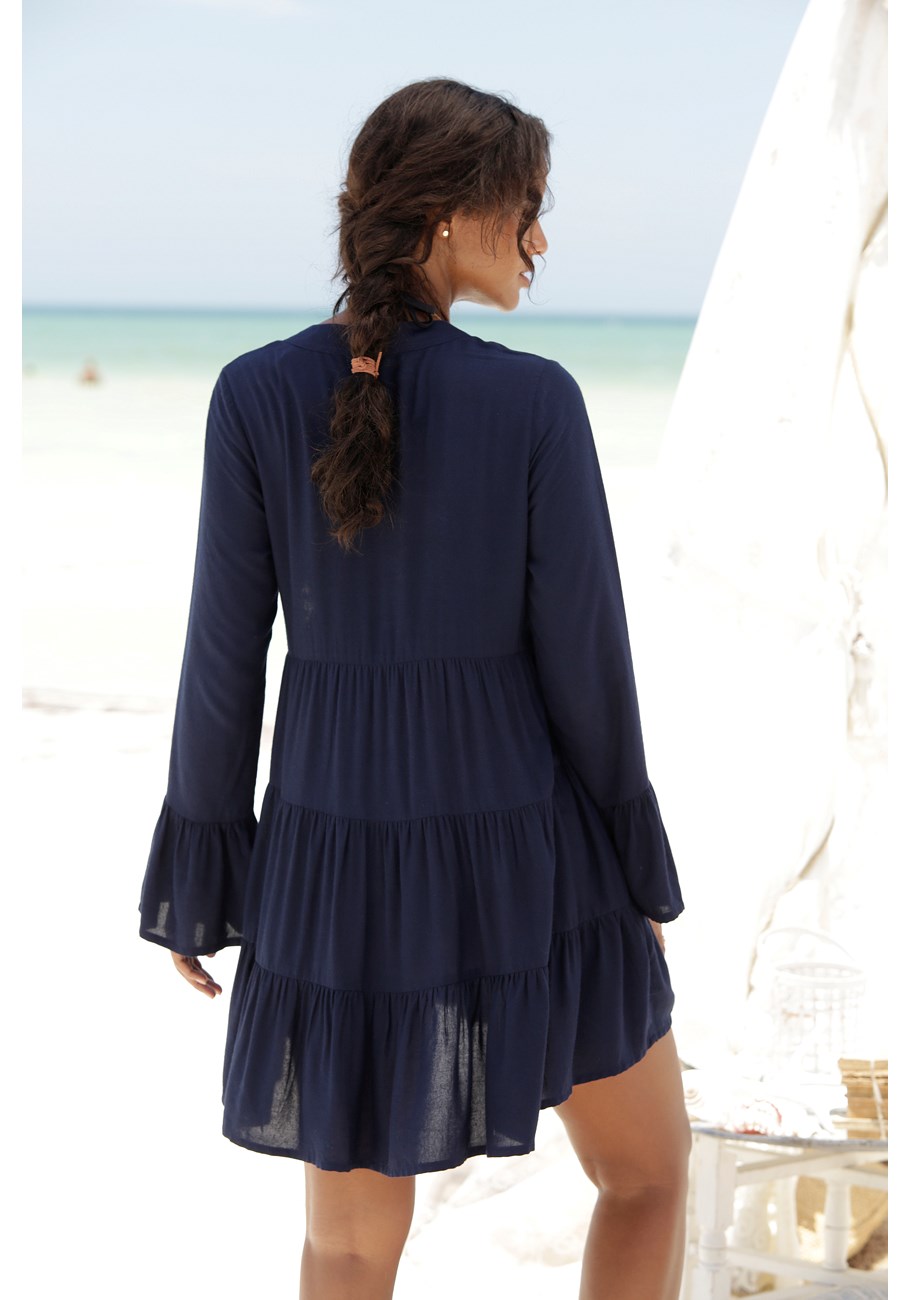 flowy flared sleeve dress