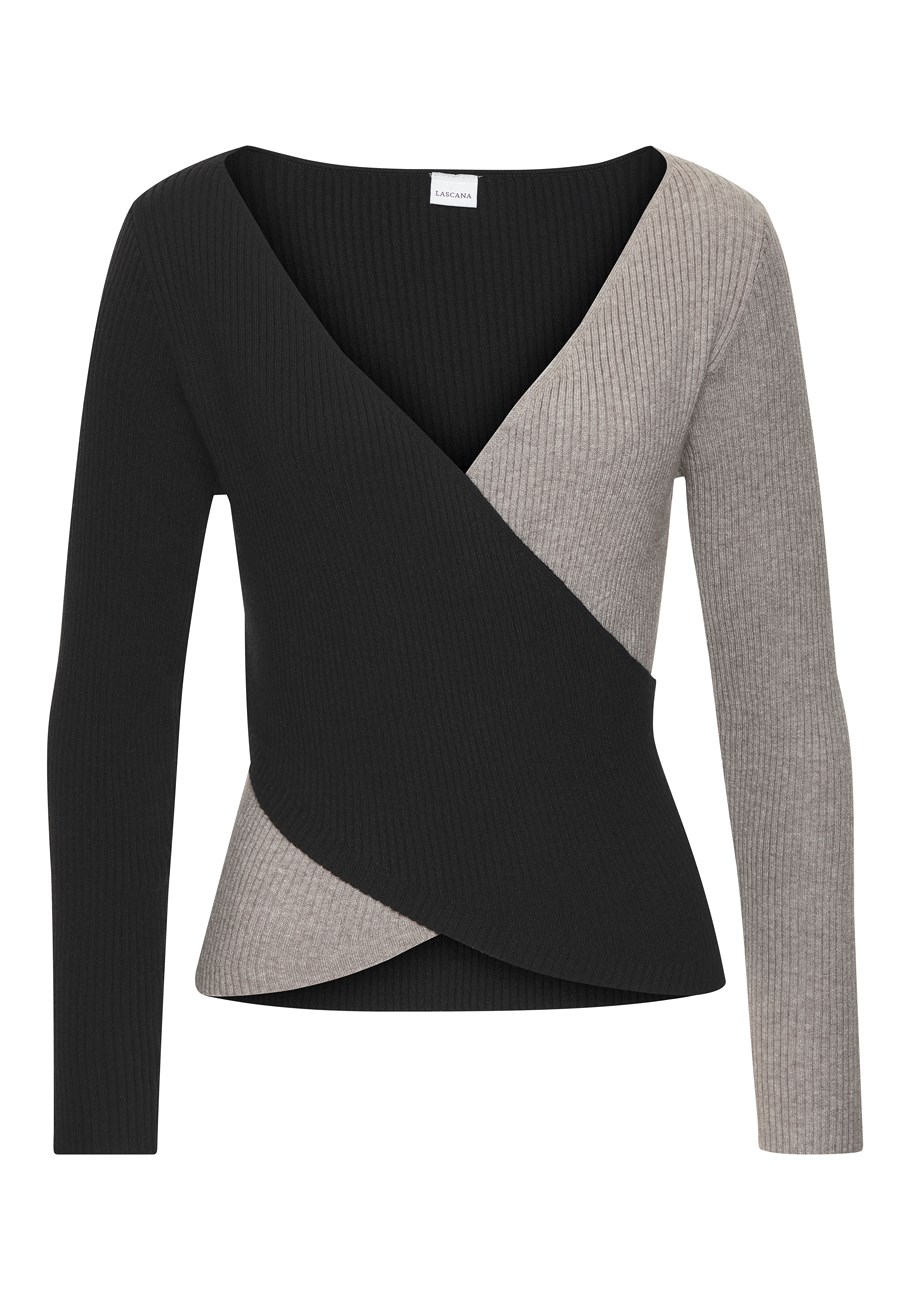 color block crossover sweater 3 color block crossover sweater