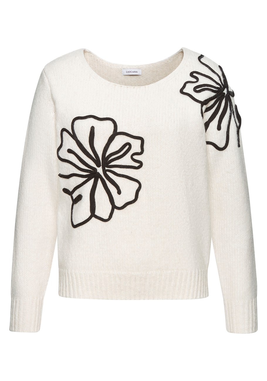 floral applique sweater 3 floral applique sweater