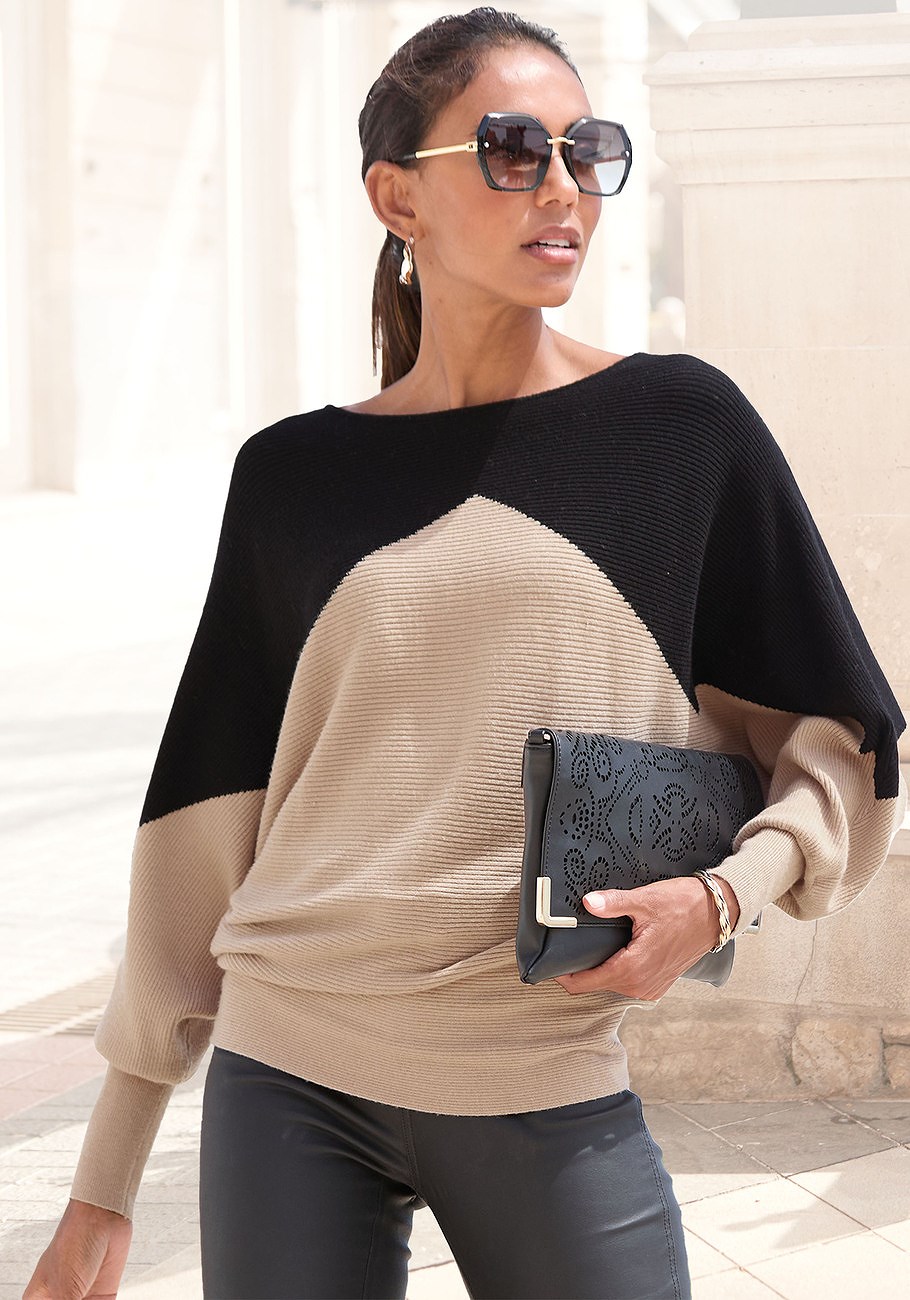 color block ribbed knit sweater 17 color block ribbed knit sweater