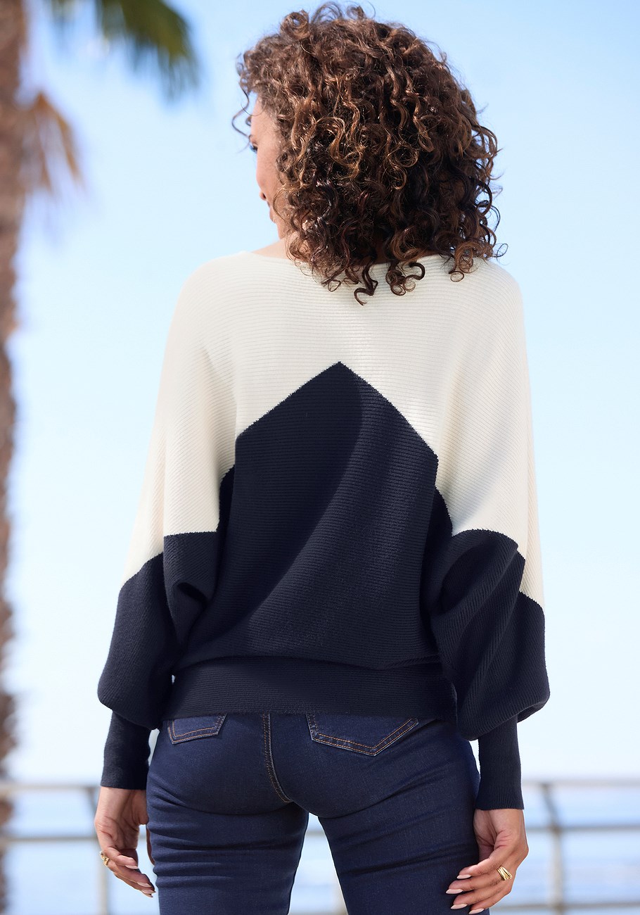 color block ribbed knit sweater 23 color block ribbed knit sweater