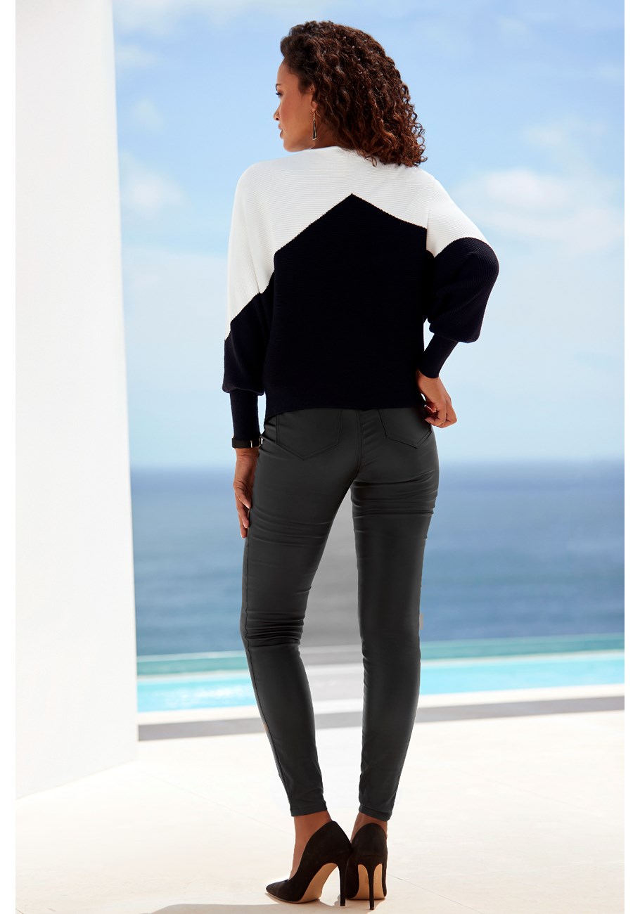 color block ribbed knit sweater 8 color block ribbed knit sweater