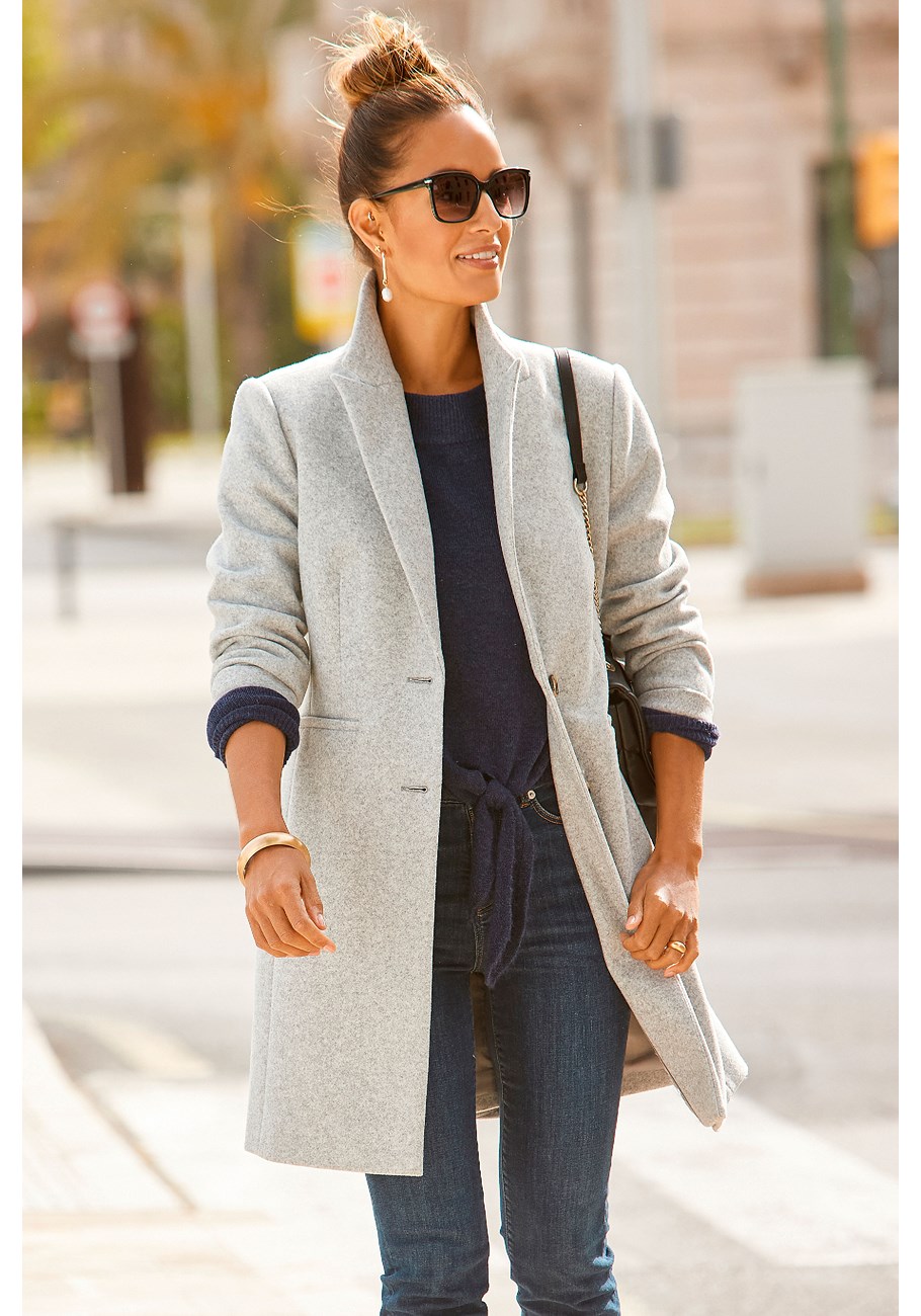 long button up coat